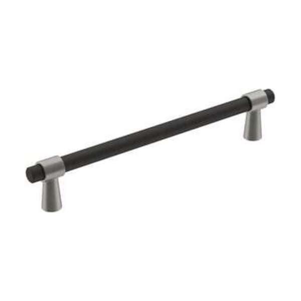 AMEROCK LLC MERGENCE 6-5/16 IN 160 MM CENTER-TO-CENTER MATTE BLACK/SATIN NICKEL CABINET PULL