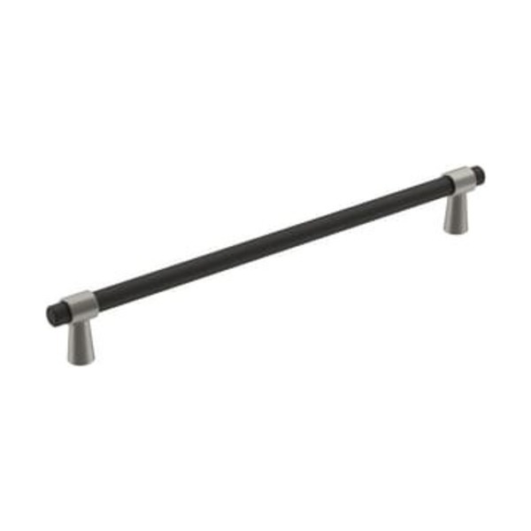AMEROCK LLC MERGENCE 8-13/16 IN 224 MM CENTER-TO-CENTER MATTE BLACK/SATIN NICKEL CABINET PULL