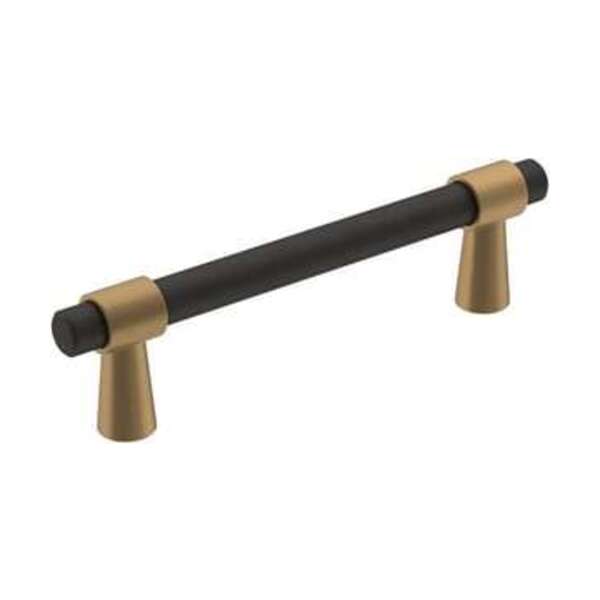 AMEROCK LLC MERGENCE 3-3/4 IN 96 MM CENTER-TO-CENTER MATTE BLACK/CHAMPAGNE BRONZE CABINET PULL