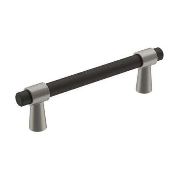 AMEROCK LLC MERGENCE 3-3/4 IN 96 MM CENTER-TO-CENTER MATTE BLACK/SATIN NICKEL CABINET PULL