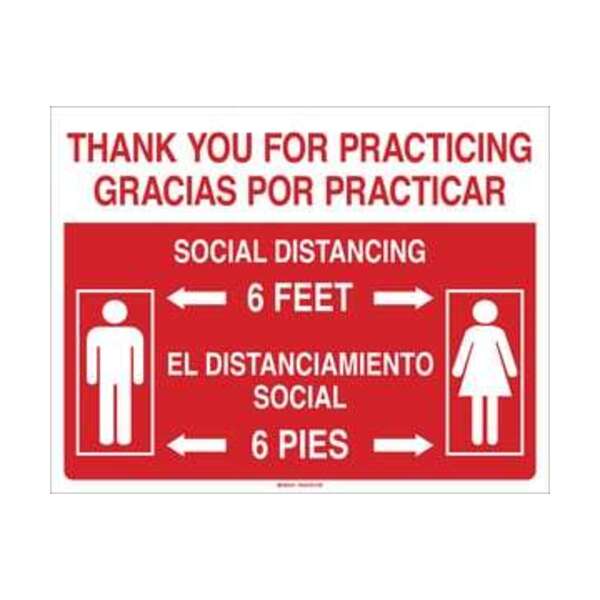 BRADY 7X10 BLNG SOCIAL DIST SIGN