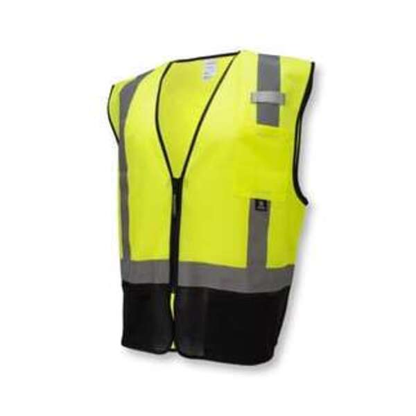 ARMATECK XXL Size Color Blocked Mesh Vest with Zipper in Lime/Black