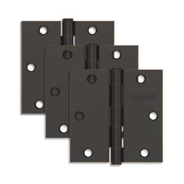 SCHLAGE 3.5 HINGE SQ AGBR 3/PK