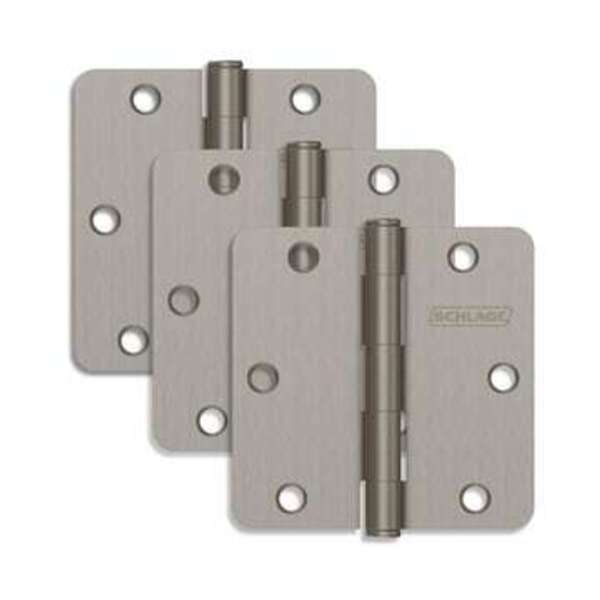 SCHLAGE 3.5 HINGE 1/4 RAD SN 3PK