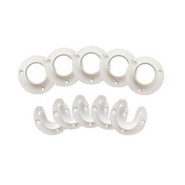 DEISGN HOUSE 1-3/8 POLE SOC WHIT 5/PK