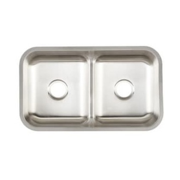 SIGNATURE HARDWARE 32 x 18 in. Double Bowl Undermount Kitchen Sink