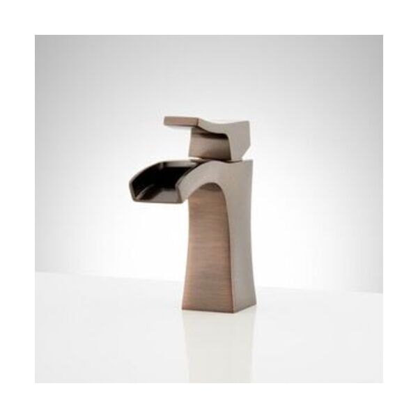 SIGNATURE HARDWARE Single Handle Monoblock Bathroom Sink Faucet in Oil Rubbed Bronze
