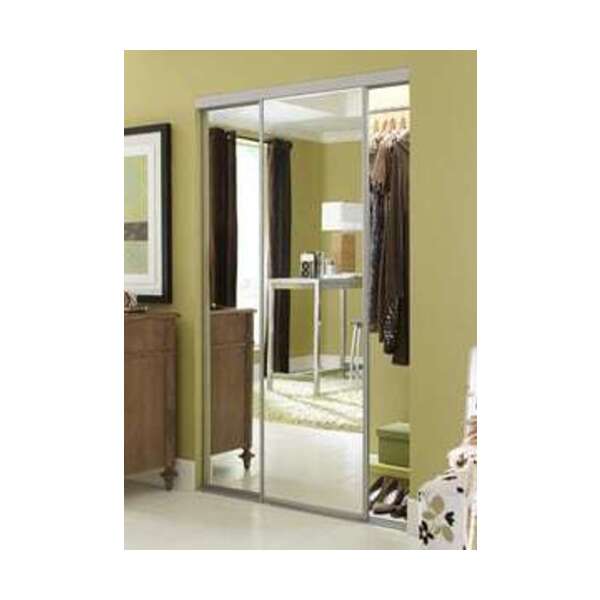 CONTRACTORS WARDROBE INC 95X80.5 WHIT STL FRM BYP DR MIR