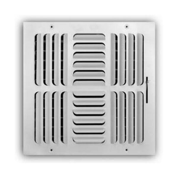 PROSELECT 12 x 12 in. Residential Ceiling & Sidewall Register in White 4-way Steel