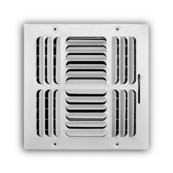 PROSELECT 10 x 10 in. Residential Ceiling & Sidewall Register in White 4-way Steel