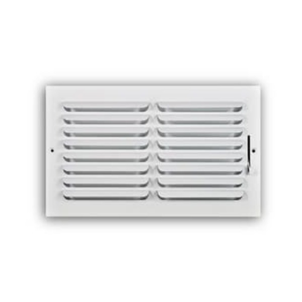 PROSELECT 14 x 8 in. Steel Curved Blade 1-way Residential Ceiling & Sidewall Register in White