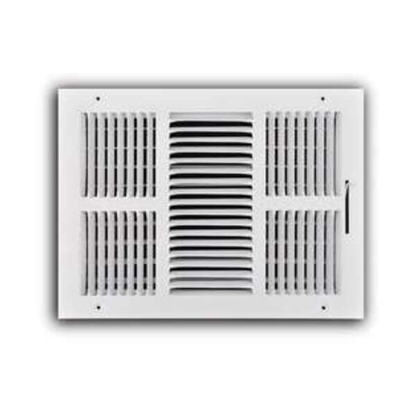 PROSELECT 14 x 10 in. Steel 3-way Residential Ceiling & Sidewall Register in White