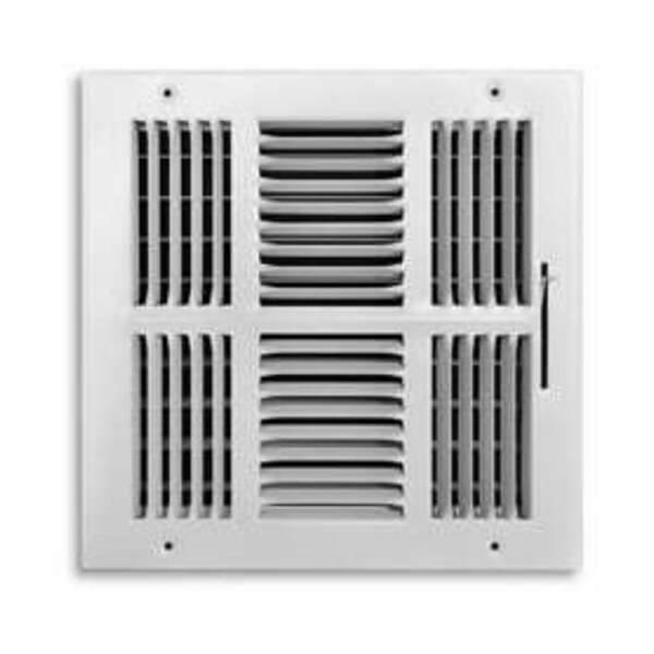 PROSELECT 10 x 10 in. Steel 4-way Residential Ceiling & Sidewall Register in White