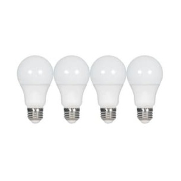 SATCO PRODUCTS INC 9.5 WATT A19 LED FROSTED 2700K MEDIUM BASE 220 DEG. BEAM ANGLE 120 VOLT NON-DIMMABLE 4-PACK