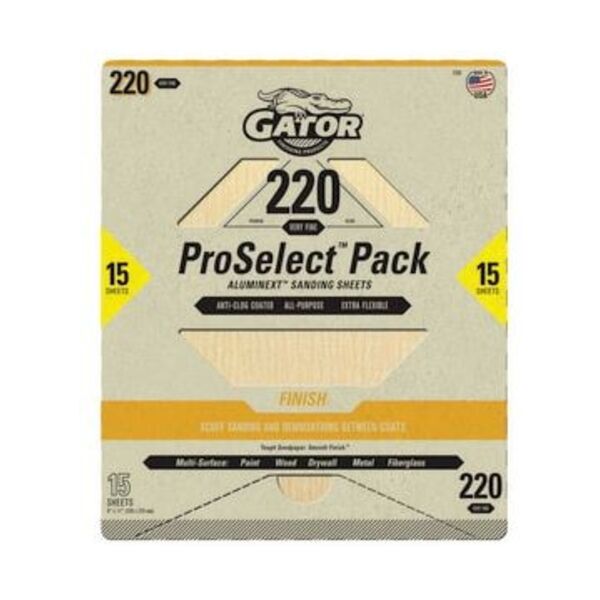 RUST-OLEUM CORPORATION 220 �m Drywall, Fiberglass, Metal, Painted Surfaces and Wood Sandpaper (Pack of 15)